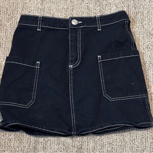 BDG Black Mini Skirt with White Stitching